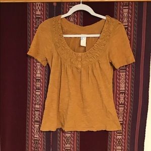 Anthropologie Cotton Scoop Neck Top